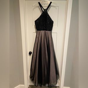 Size 14 prom dress, worn once. Black and pink.